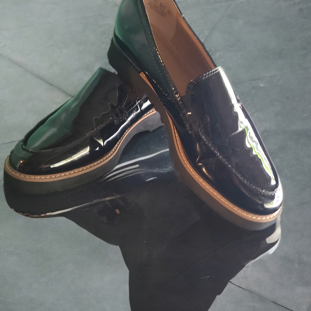 Franco Sarto Black Platform Loafers